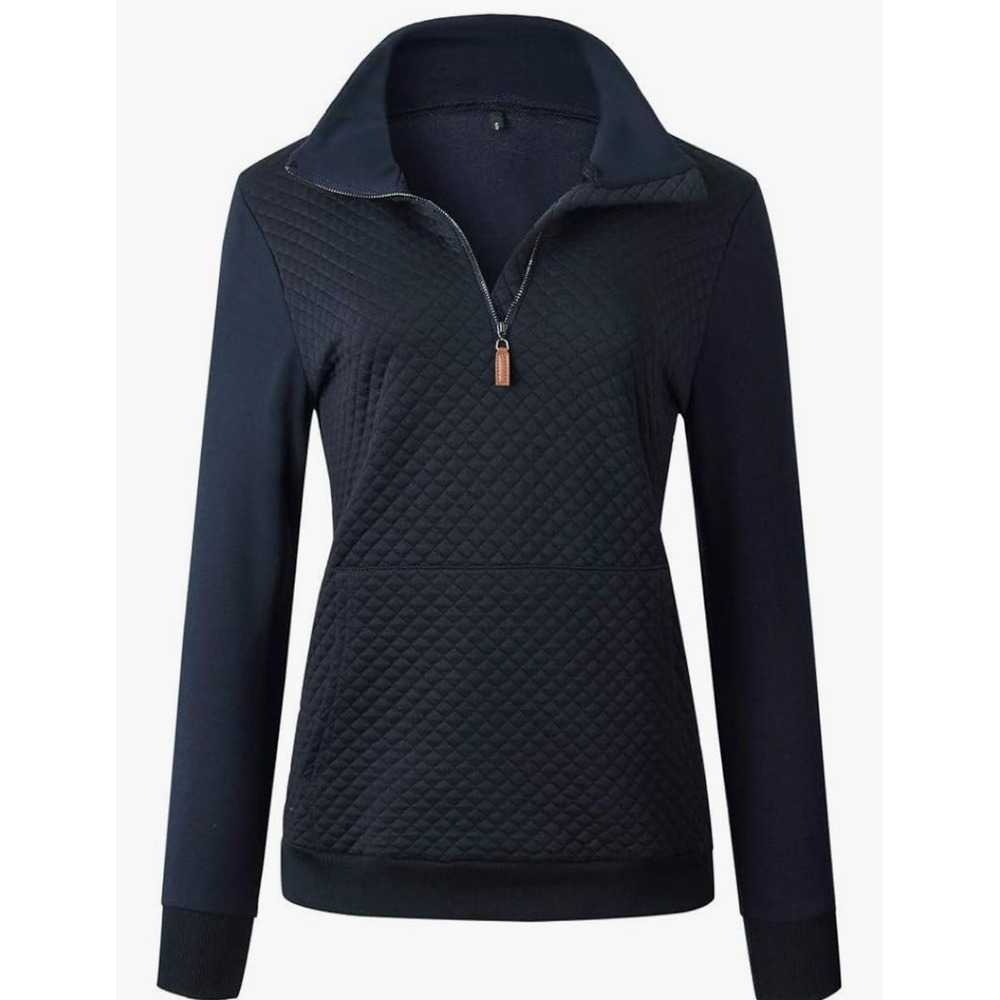 Barlver Womens Fashion Quarter Zip Stand Collar SweatshirtsSz Xl